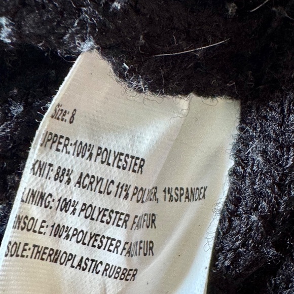 Muk Luks Kelby Black Knit Cuff Faux Suede Cozy Fold-Over Ankle Boots Size 8 - Picture 5 of 11